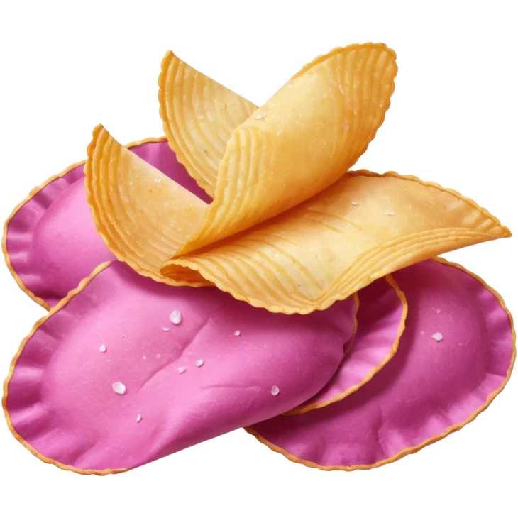 Pink potato chips emoji