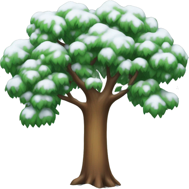 tree with snow emoji