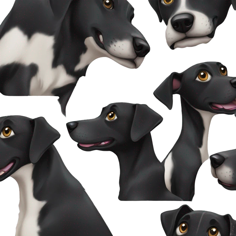 Black dog labrador whippet cross happy face  emoji