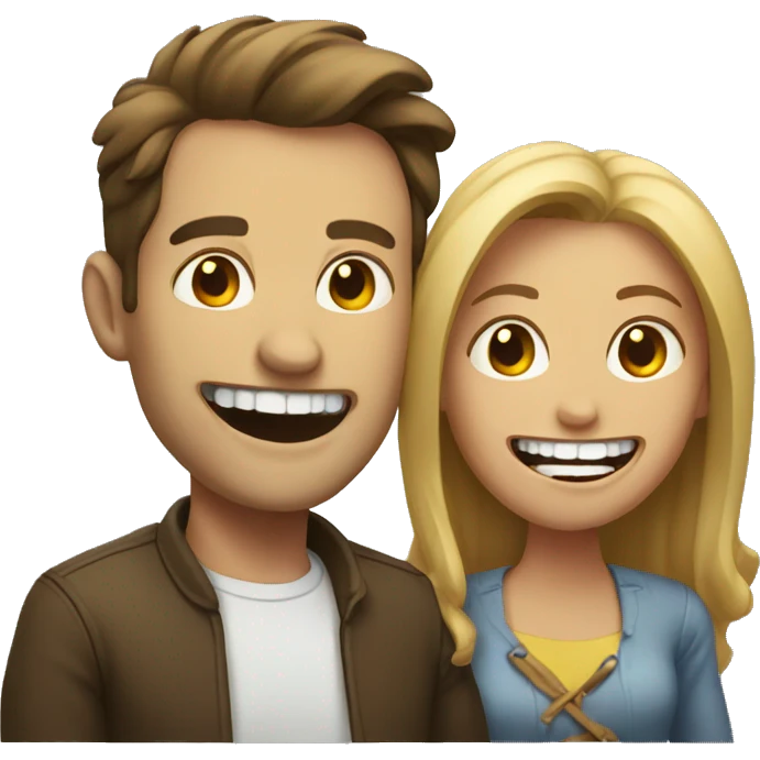 Man and woman with big teeth  emoji