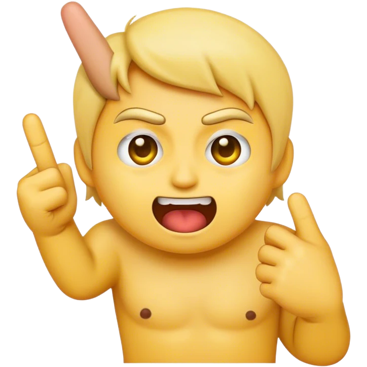 Emoji mad with middle finger emoji