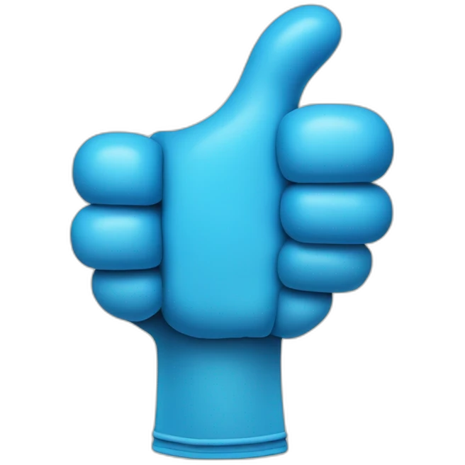thumbs up blue medical glove emoji