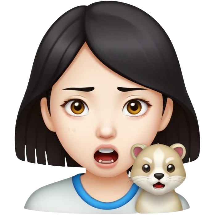 Asian girl with rabies emoji