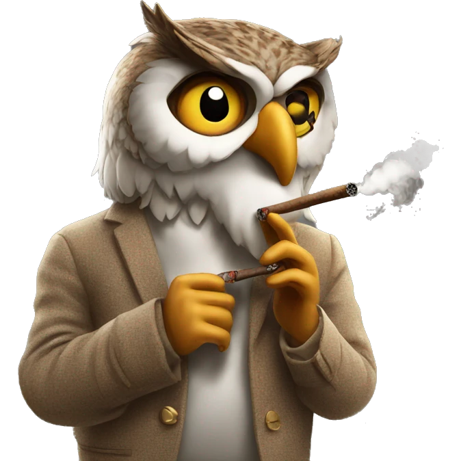 Owl smoking a cigar  emoji