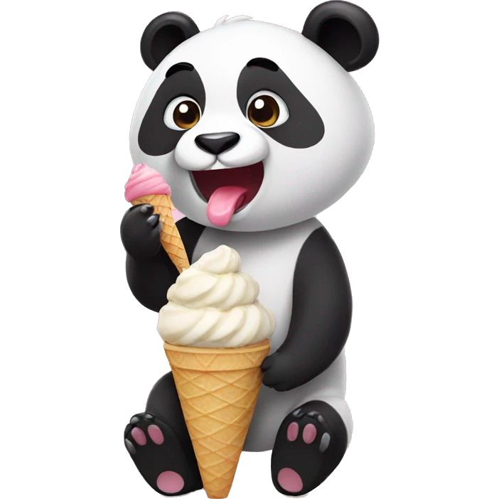Panda eating ice cream emoji