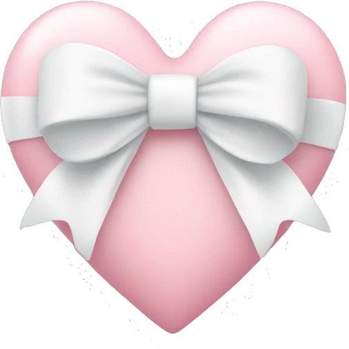 Pastel pink heart with white bow emoji