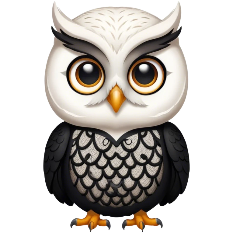 White owl with black lace dress.  emoji