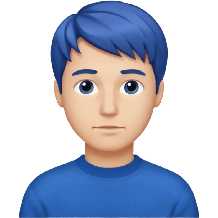 mach mir einen organiserten mann mit blauem pullover emoji