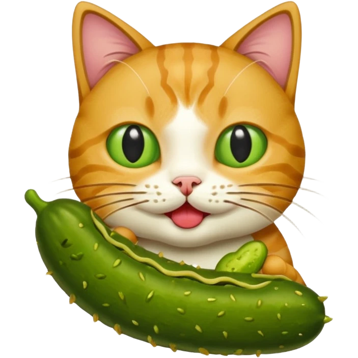 Cat eating pickle emoji