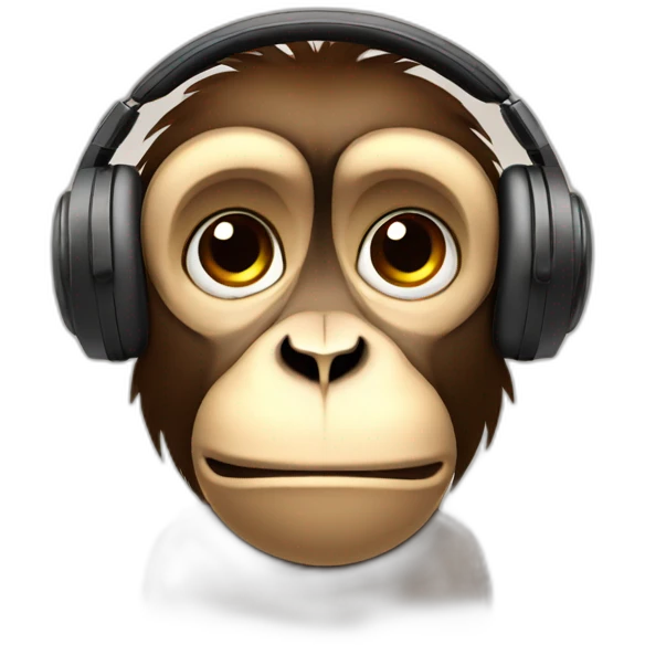 suprised sad monkey with headphones emoji