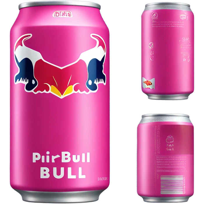 Pink can of redbull and make it cute emoji