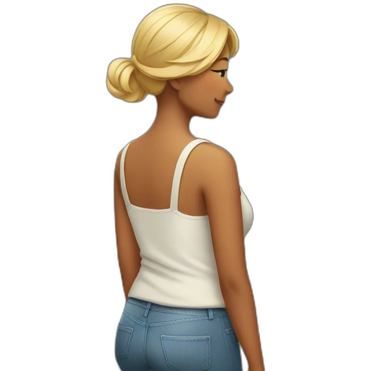 woman showing their back emoji