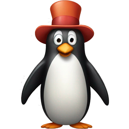 Pingüino enfadado con cara de payaso emoji