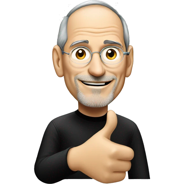 Steve Jobs shows thumbs up emoji