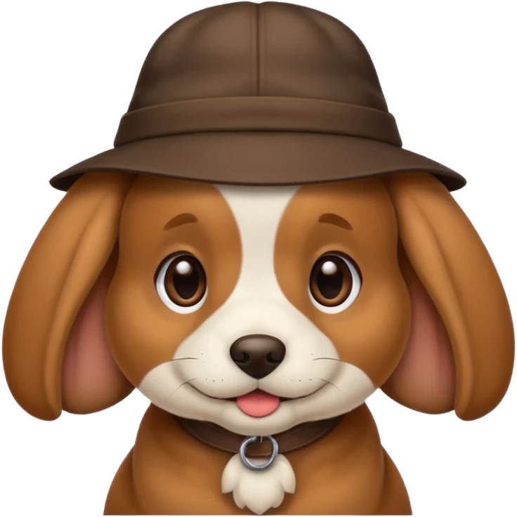 puppy dog with hat  emoji