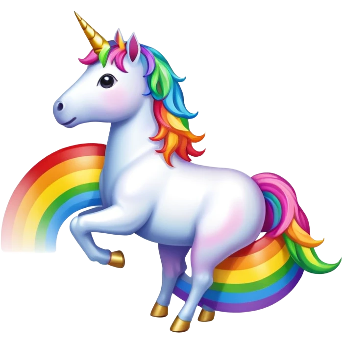 unicorn pooping rainbow emoji