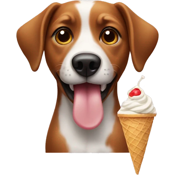 Dog with icecream emoji