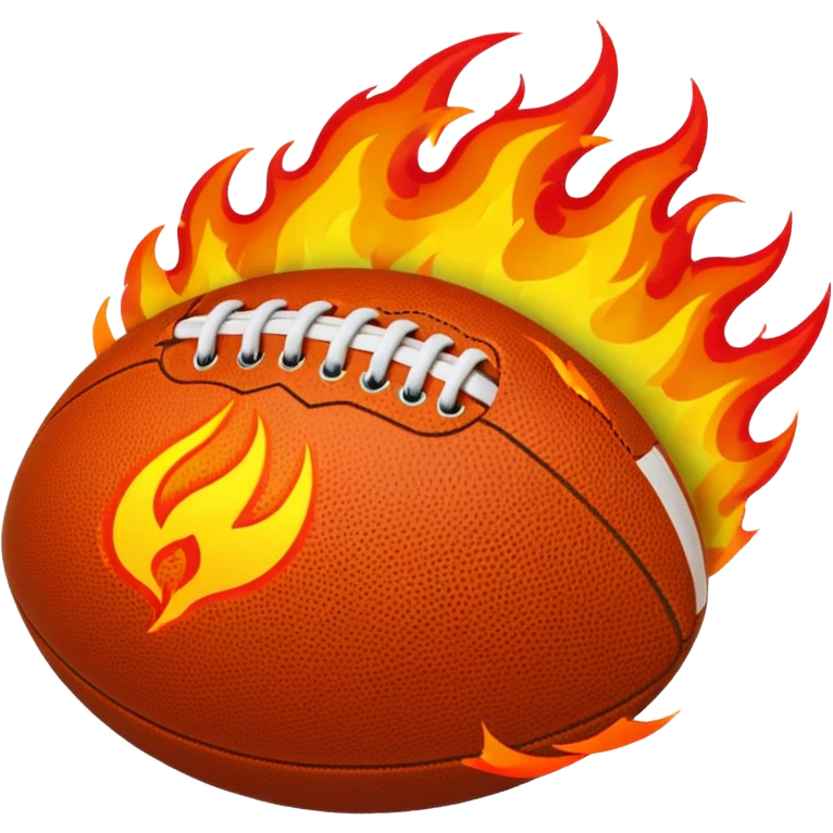 a football with fire around it emoji