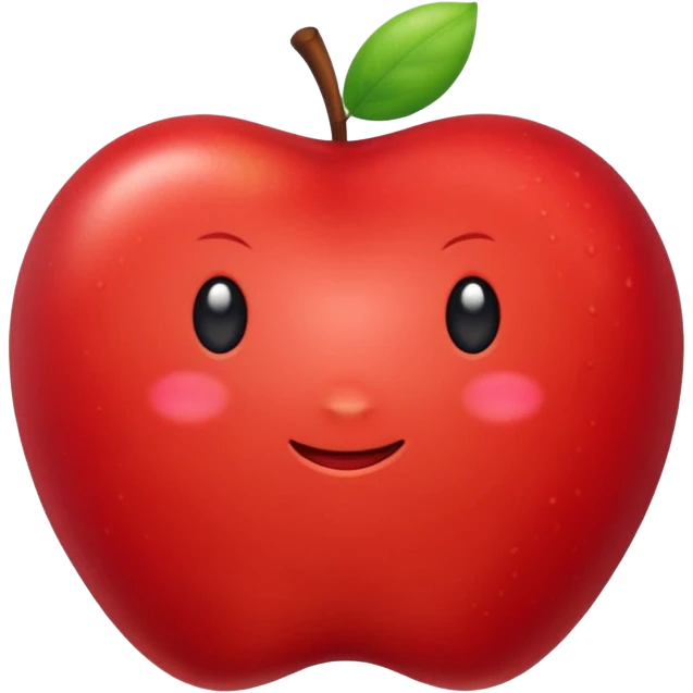 Red Apple, Cushion style, plush and puffy  emoji