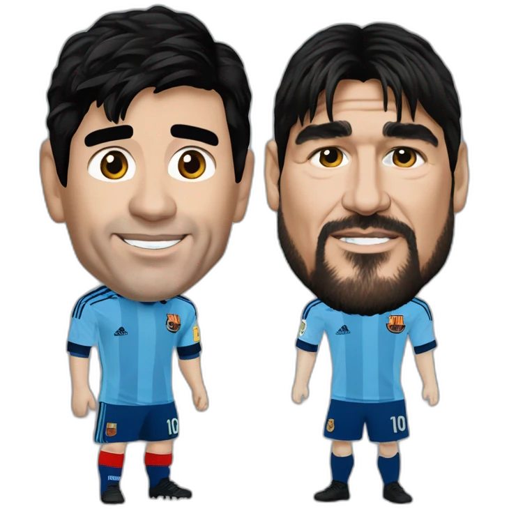 diego Maradona con leo messi emoji