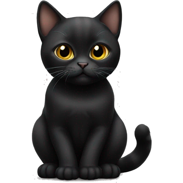 Black munchkin cat sitting emoji