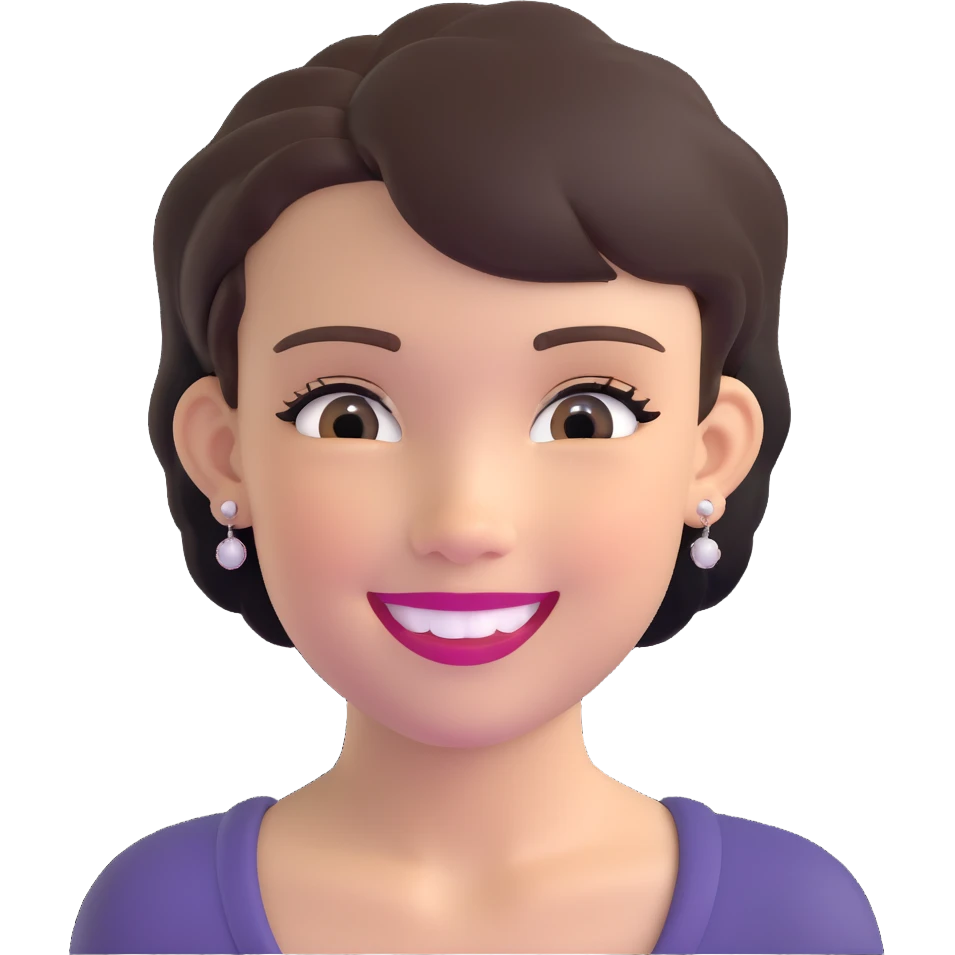 smiling girl with short hair and earrings emoji