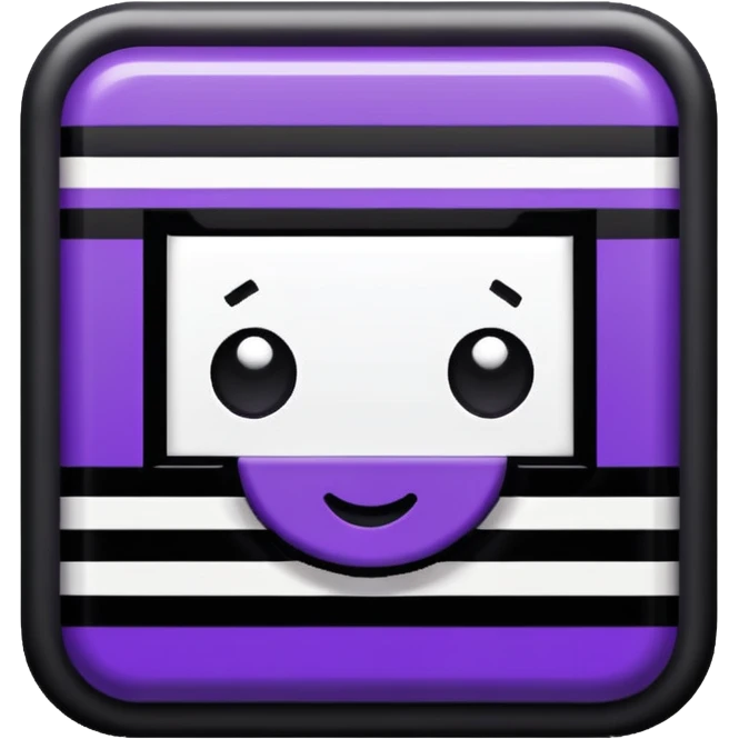 black pixel art vinyl with a purple and white striped middle label, pixel art emoji
