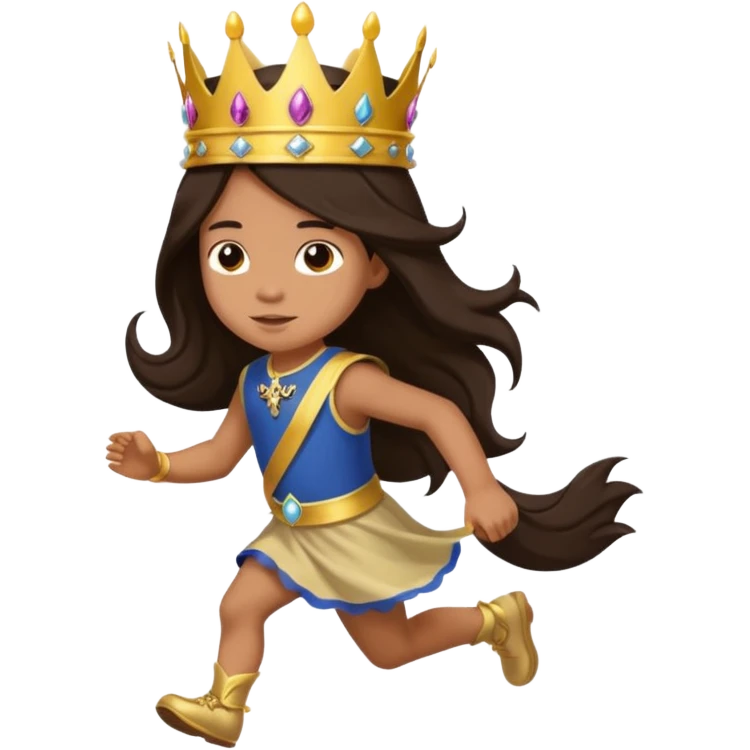 I want a royal child with dark brown long hair running emoji