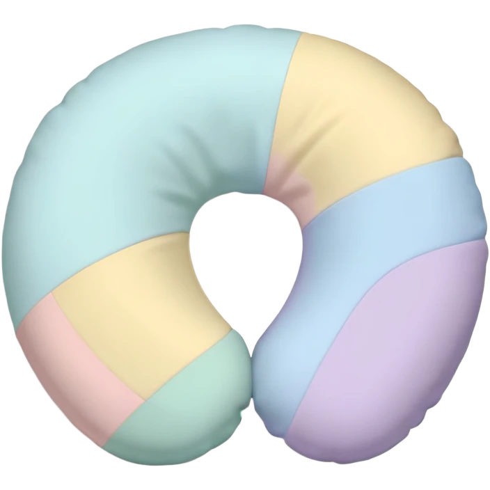 Travel neck pillow with subtle soft colors, not bright emoji