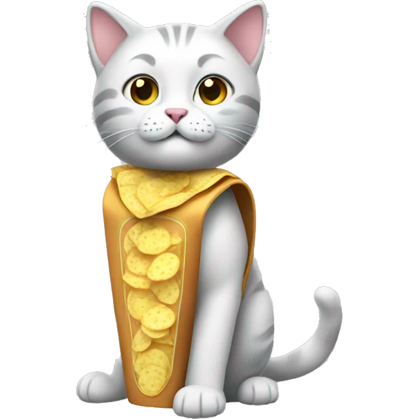Kitty wearing chips costume  emoji