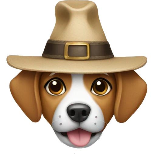Dog wearing a hat emoji