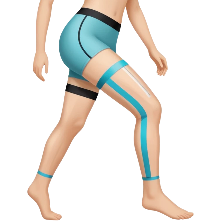 leg with kinesio tape (physiotherapy) around knee emoji