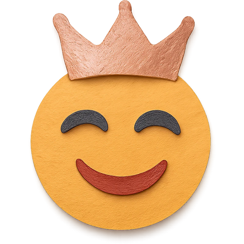 rose gold crown, metallic, soft pink, minimal background emoji