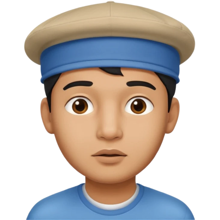  Fait un jeune indien pas trop beau avec un léger surprise un double menton et une casquette sur la tete emoji