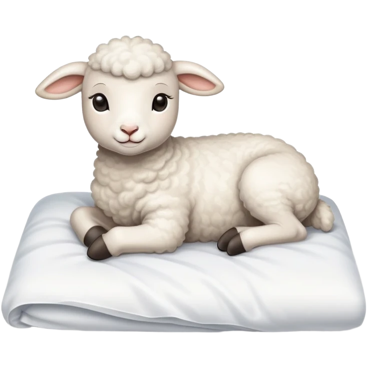 Little lamb lying on bed  emoji