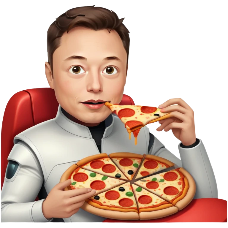 ELON MUSK EATING PIZZA IN A TESLA emoji