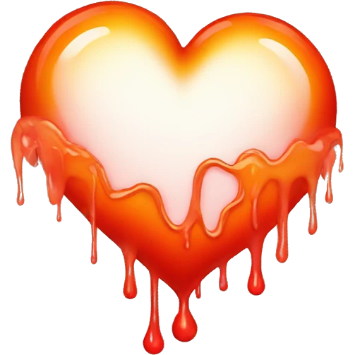 bleeding red heart glowing red-orange emoji