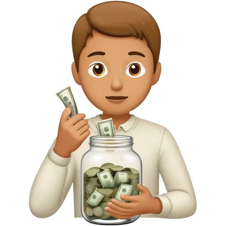A gender neutral hand puts money ins a swear/mistake jar  emoji