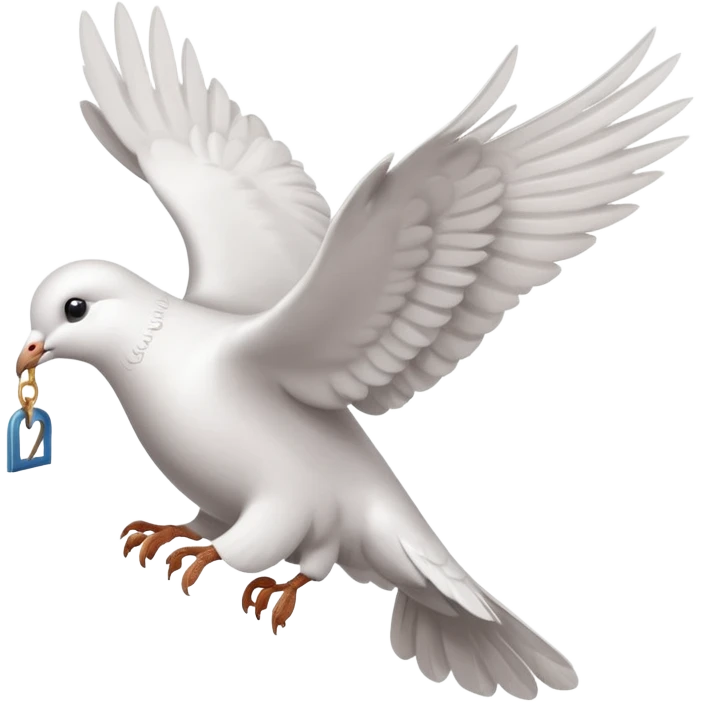 a dove flies with a letter in its paws emoji