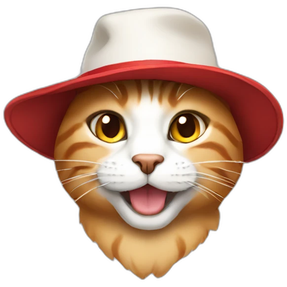 a cat with red hat emoji