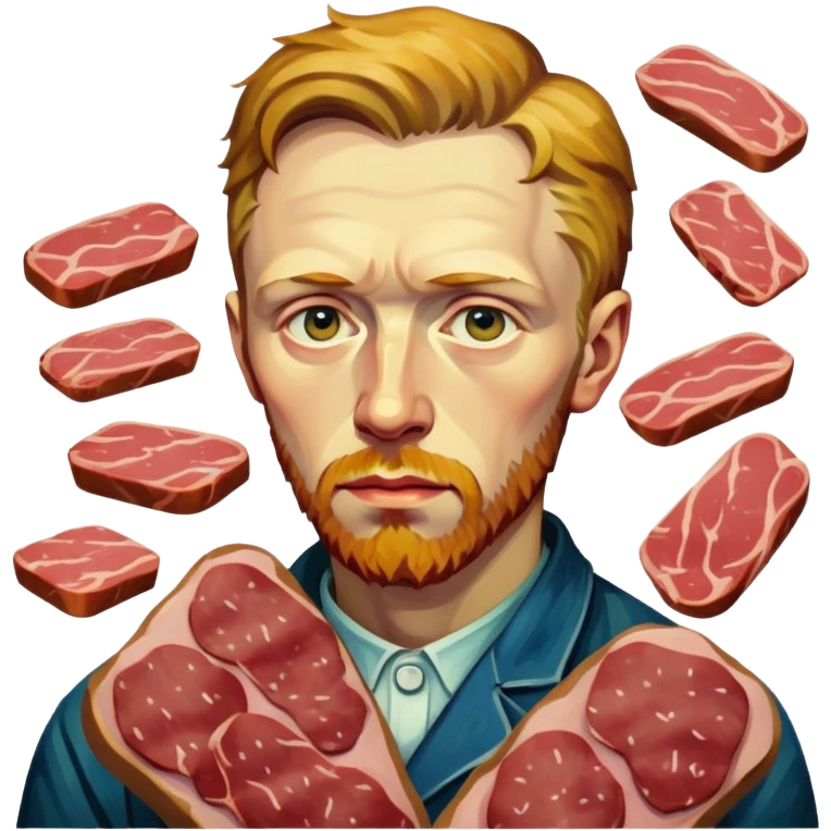 portrait of van gogh painting spam meat painting  emoji