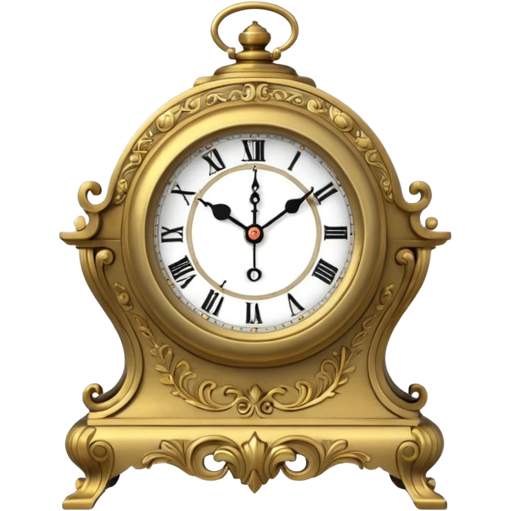 vintage mantel clock, ornate body emoji