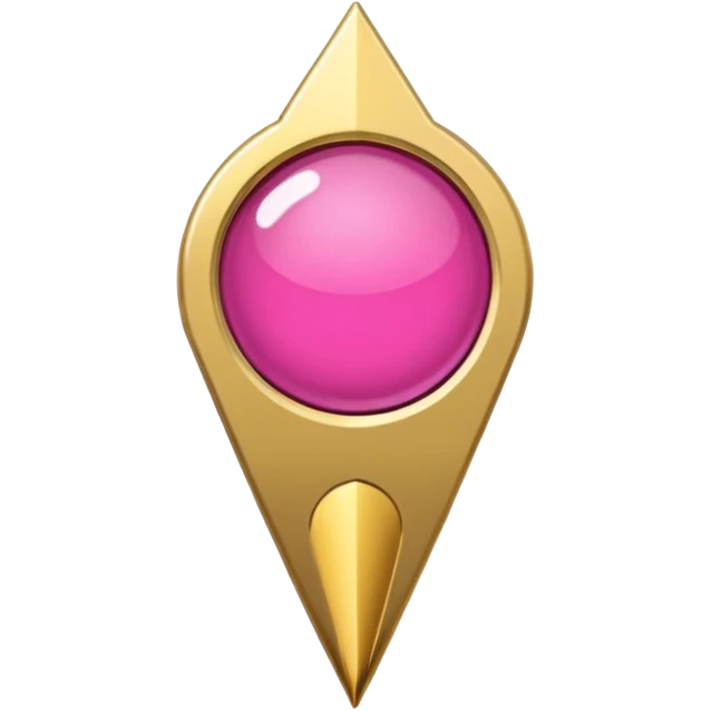 A dark pink location pin with golden details emoji