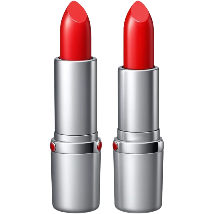 lipstick bullet, polished silver chrome, sexy beauty symbol emoji