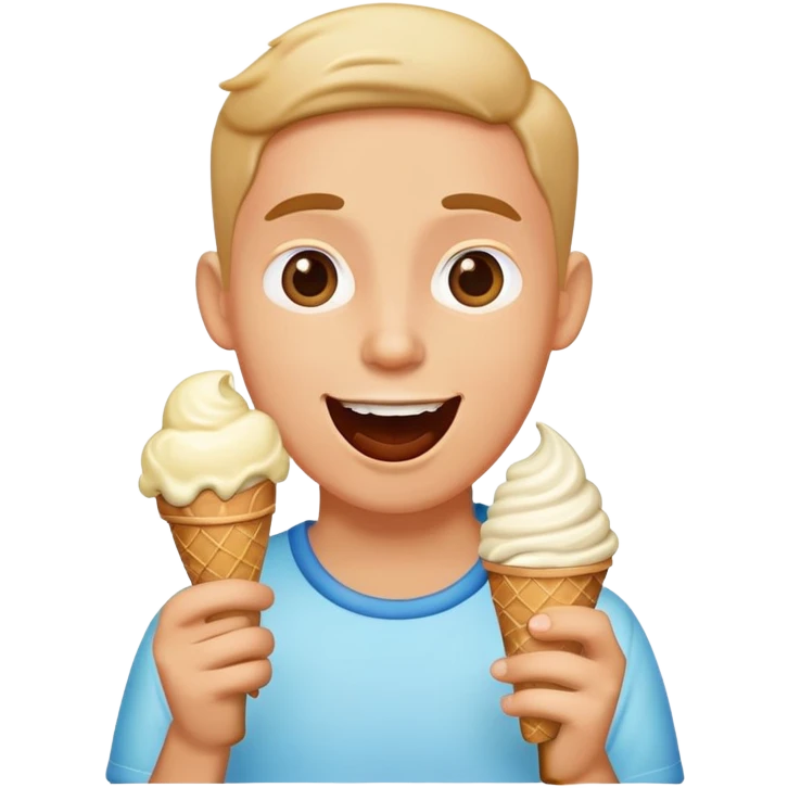 fatty eating ice cream emoji