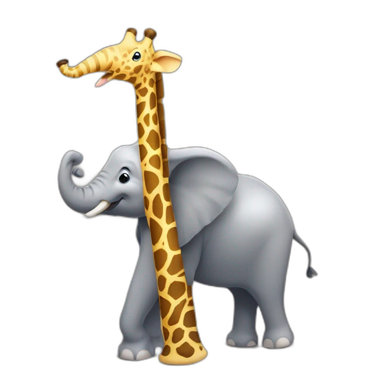 Éléphant sur girafe emoji