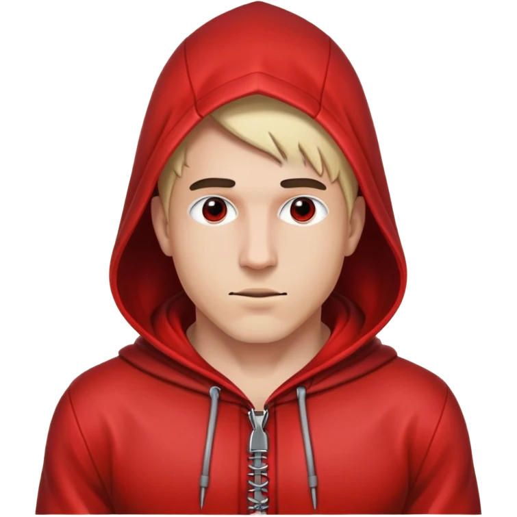 A man in a gay red bdsm hood emoji