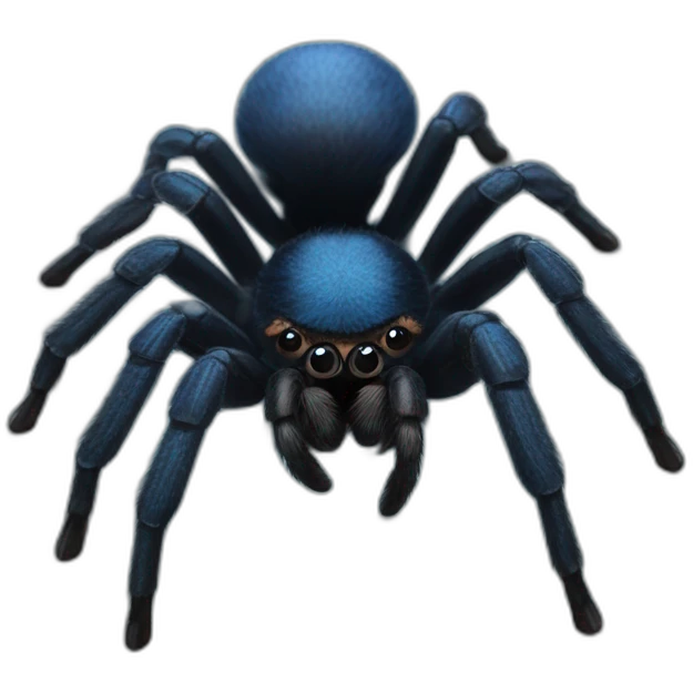 Realistic black and Blue tarantula emoji
