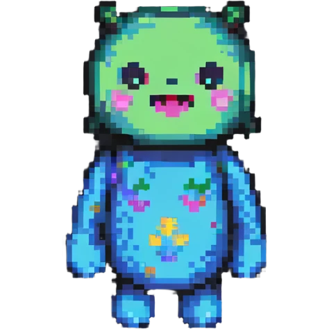 Huggy Wuggy character in pixel art style emoji