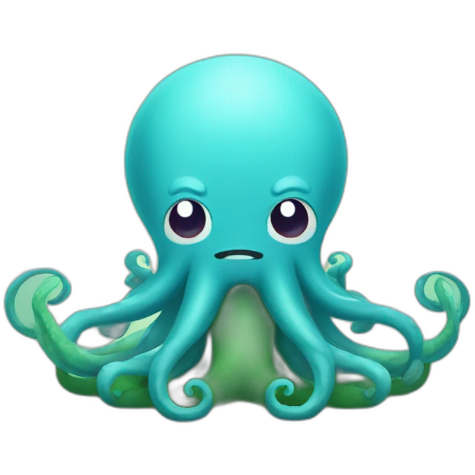 cute kraken cute face doing yoga emoji
